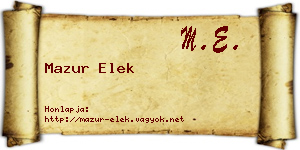 Mazur Elek névjegykártya