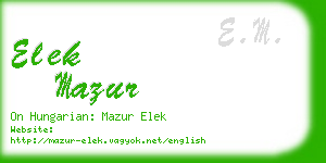 elek mazur business card